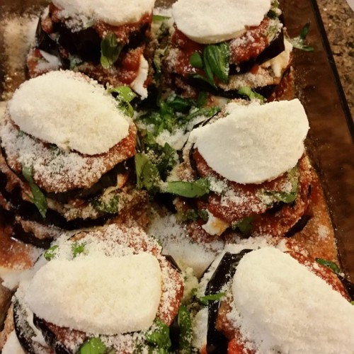 Vegetarian night. Eggplant parm. #eggplant #Italian @Mariobatali #batali (at My Kitchen)