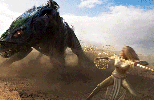 eternalssource:Don Lee as Gilgamesh and Angelina Jolie as ThenaEternals (2021) dir. Chloé Zhao
