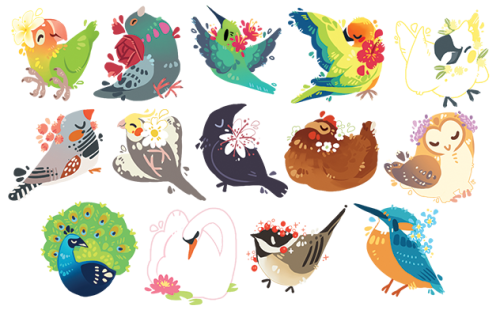 hawberries:a very tiny flock! get the stickers! (and charms coming very soon!)