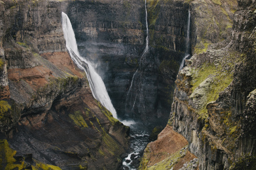 Háifoss and Granni. Þjórsadalur, Iceland.