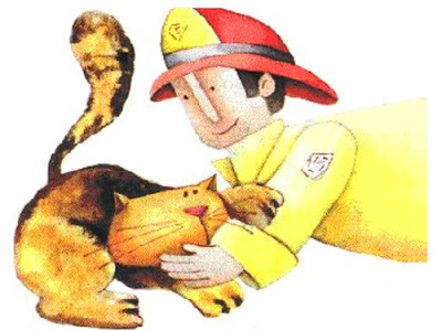 Ilustraciones del Libro para niños “El Gato Bombero”….