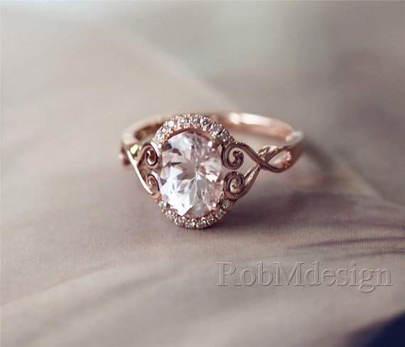 ringscollection:  New Design Christmas Discount ! 1.65ct Oval Cut 7*9mm Morganite