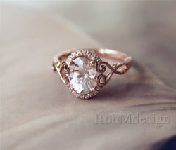 Ringscollection:  New Design Christmas Discount ! 1.65Ct Oval Cut 7*9Mm Morganite