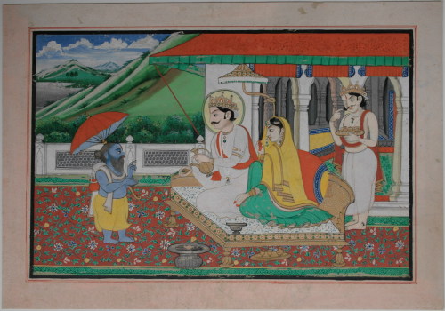 Vamana Avatara e Bali Maharaja, Jaipur painting