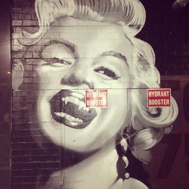 poplipps:  #MarilynMonroe with fangs as a #vampire on a wall #sydney #australia #twilight