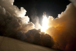 spaceexp:  Space shuttle Endeavour lifting off on February 8, 2010. The final space shuttle night launch.