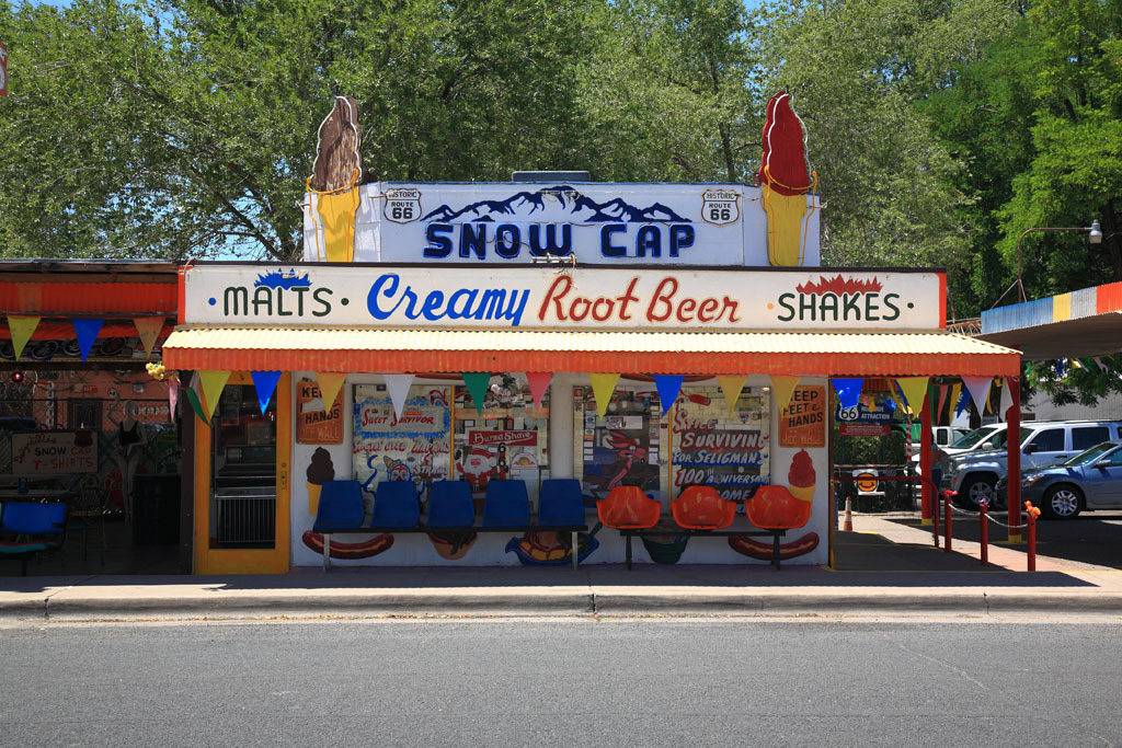 travelroute66:  Route 66 - Snow Cap Drive-In, Seligman, Arizona. I know your town