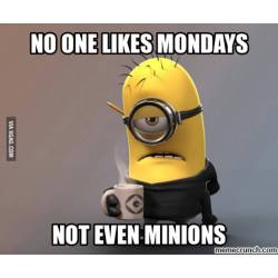 At least it&rsquo;s a short week, but still. 🍌 #mondayssuck #monday #minions #banana #coffee