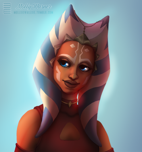 mollsiewallsie:I wanted to practice painting lighting, so why not use Ahsoka! You can get this as a 