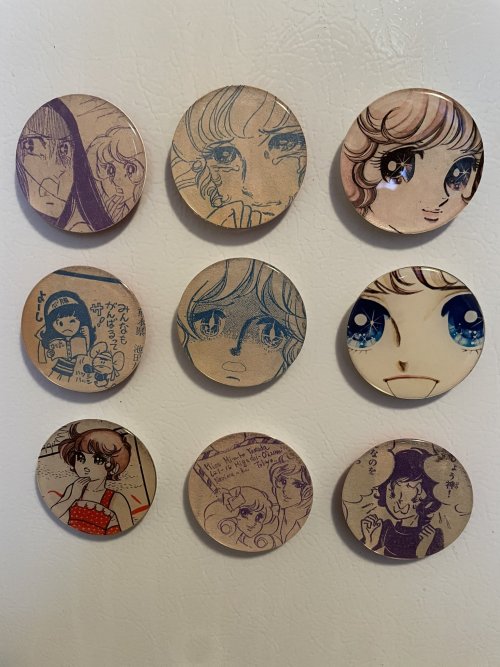 I started making magnets! I’ve been using old magazines, books, and stuff that were in bad con