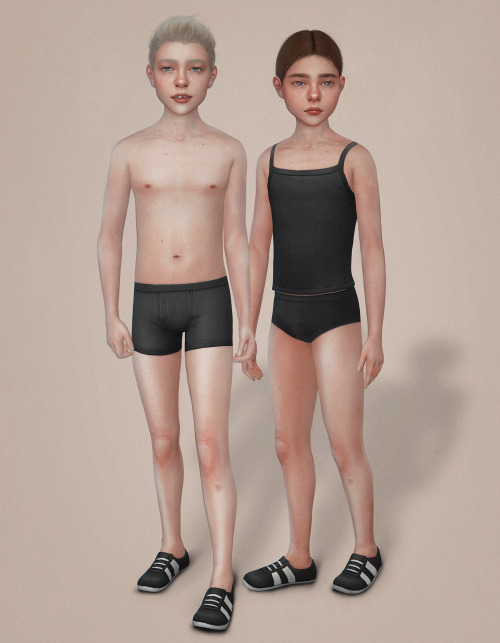 download (ea) \ credits: @obscurus-sims​ & @kurasoberina​ ♡ \ info:skin #2 for kids - 30 colors 