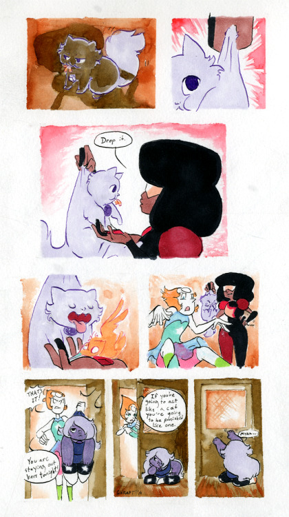 graceskrafts:“We kept Amethyst” indeed.  You just know she’d pull pranks like this.  Silly comic ide