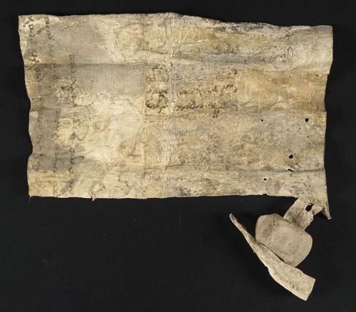 LJS 489 Nawaz letter with sealLetter written on parchment in the 4th or 5th century in the northern 