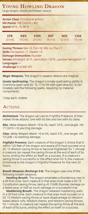 Reintroducing the 3.5 howling dragon to 5th edition. These mad dragons come from Pandemonium and wil