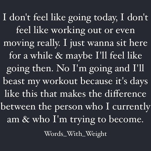 Repost from my man Brian over on @words_with_weight. I was feelin the same way. Not exactly motivated today to go train. Thinkin I could just skip out and relax at home. But no these days are what separate you from the rest. Good stuff man. #truth #quote