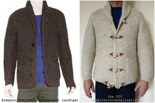 DIY Ermanno Scervino Inspired Cardigan and Toggle Buttons Pattern and Tutorial from inspiration &amp