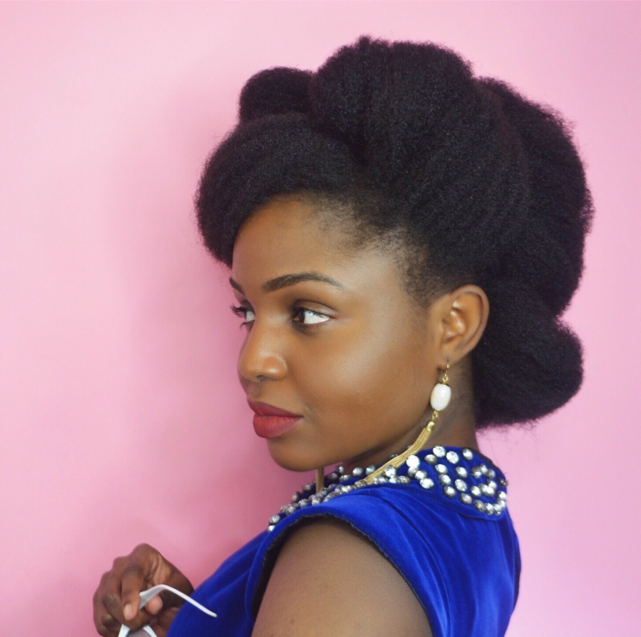 westafricanbaby:  1950s inspired updo on 4c hair 😊. Tutorial on my YouTube channel😋