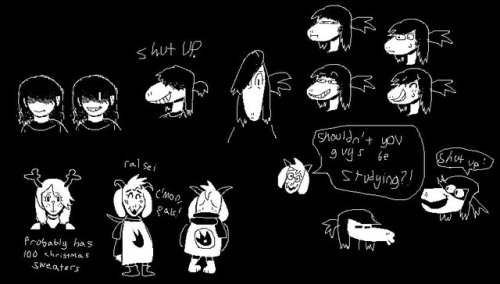 nochocolate: Toby Fox shares original DELTARUNE concept art of the main characters. The file was called “THE FUN GANG”.