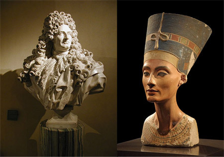 hismarmorealcalm:
“ Left: Bust of Jules Hardouin-Mansart by Jean-Baptiste Lemoyne
Right: Bust of Nefertiti
”