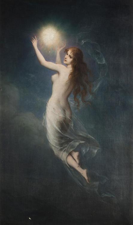 cimmerianweathers: Morning and Luna, by Carl Schweninger the Younger, 1903. Oil on canvas.