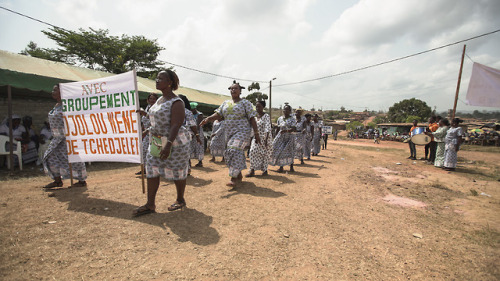 Women entrepreneurs in Gueyo, Cote d’Ivoire celebrate International Women’s Day by laying the first stone on a new community marketplace sponsored by DOVE® Chocolate and CARE. Every year, the women of Cote d’Ivoire choose a fabric to wear throughout...