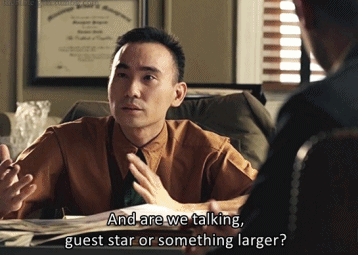 “It’s recurring but there’s a chance he’ll get up to series regular if he’s good like.You know what 