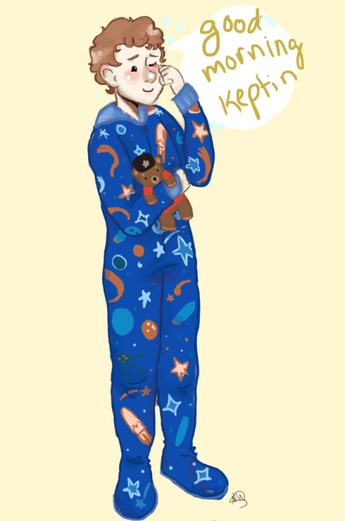 chekov-in-a-dress:hughjackrabbit:cutie Chekov in his pajamas <3 based off this postI’VE BEE