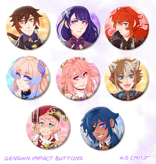 STORE REOPENING WITH NEW POs!❊ FFXIV acrylic pins❊ Genshin buttons❊ FE, Genshin, FFXIV, Dmmd & o