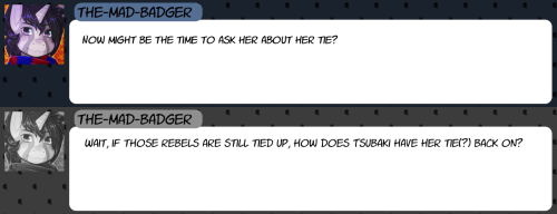 askthecookies:Licorice: …b-but what about w-when you take y-your clothes o-off? Tsubaki: Well, I take the ribbon off. Licorice: a-and it d-doesn’t grow b-back on y-you or anything? Tsubaki: …not that I’m aware of, sister.x3