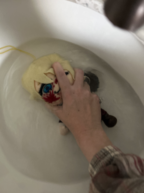 So Plushlois Is OKAY But He Had A Chemical Spill Mishap And Needed To Be Cleaned Off
