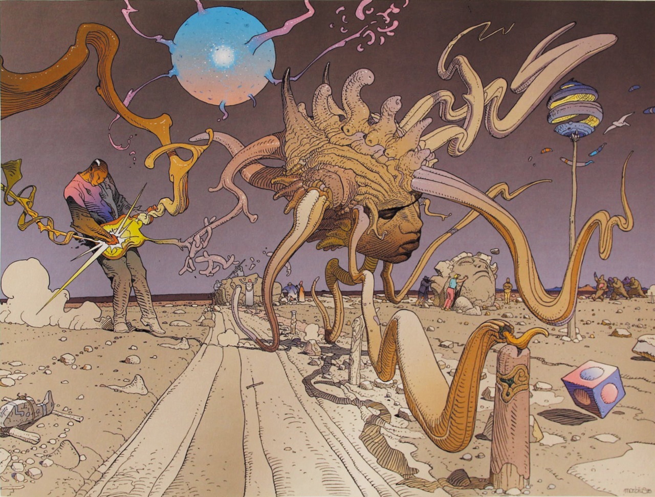 nubianbrothaz:  ungoliantschilde:  As Promised: the Jimi Hendrix art of Jean Giraud,