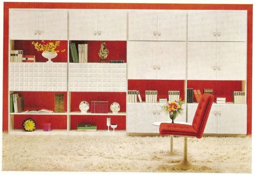 Interior design from the book ”Furniture front in paint, wood and plastics” by Wilfried Schaaf, 1969