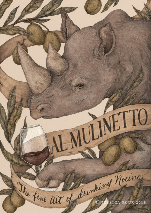 Poster for Process Group agency for Al Mulinetto Winery, advertising Nocino, a type of liqueur made 