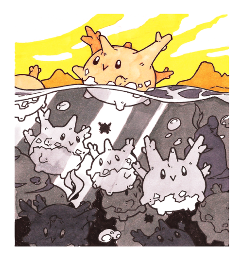 excarabu:Inktober, Day 4 - UNDERWATERMore pokemon for today’s inktober! I run out of light grey in t
