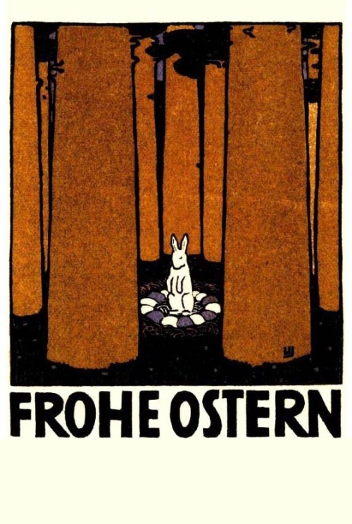 Urban Janke, Happy Easter Postcard, 1908. Wiener Werkstätte, Vienna. 