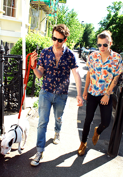harrystylesdaily:Harry and Nick out in North London - 6/4