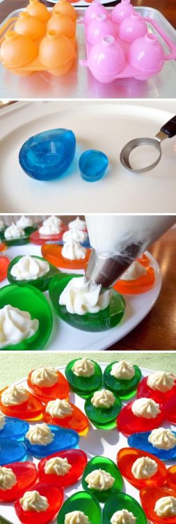 guardians-of-the-food:Vanilla Cream Jello Easter Eggs