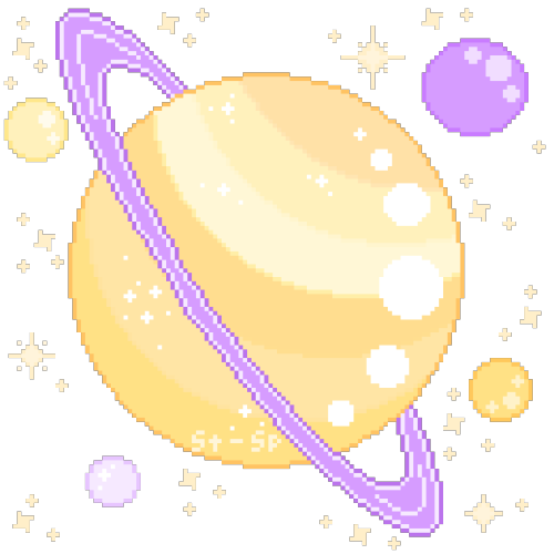 stardust-specks: Transparent pixel planets for pride month! These make good icons. Use with credit a