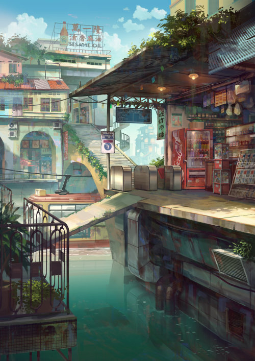 awesomedigitalart:Station by FeiGiapFeatured on Cyrail: Inspiring artworks that make your day better