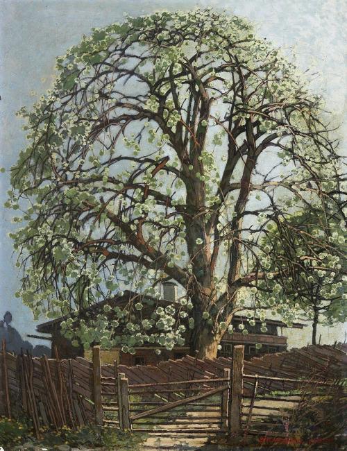 birdsong217:Josef Stoitzner (Austrian, 1884-1951)Kirschbaum im Frühling (Cherry Tree in Spring), 194