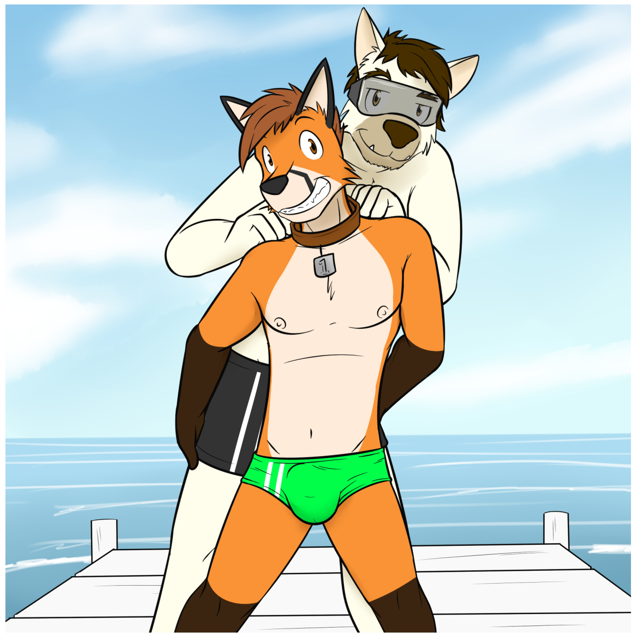 Photo of an fox pool boy Wolfgang had years ago.  He was a bit kinky with the collar,