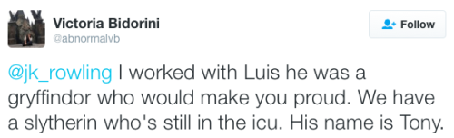 micdotcom:  One of the victims in the Orlando shooting is 22-year-old Luis Vielma. J.K. Rowling paid tribute to Vielma on Twitter after learning he worked at the Wizarding World in Orlando. She also sent a message for Tony, who is currently in the ICU.