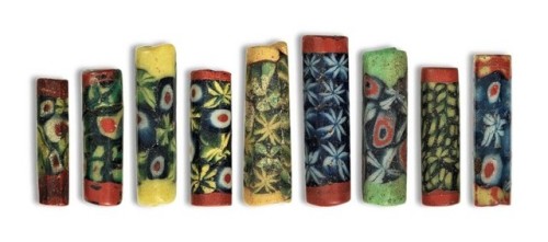 archaicwonder:Egyptian Millefiori Glass Beads, Roman Period, 1st Century BC/AD