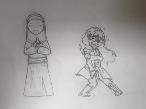 Somewhat Crazy Vampire Hunter Who Has A Cover Job As A Nun. The Clothing Hides The Crazy.