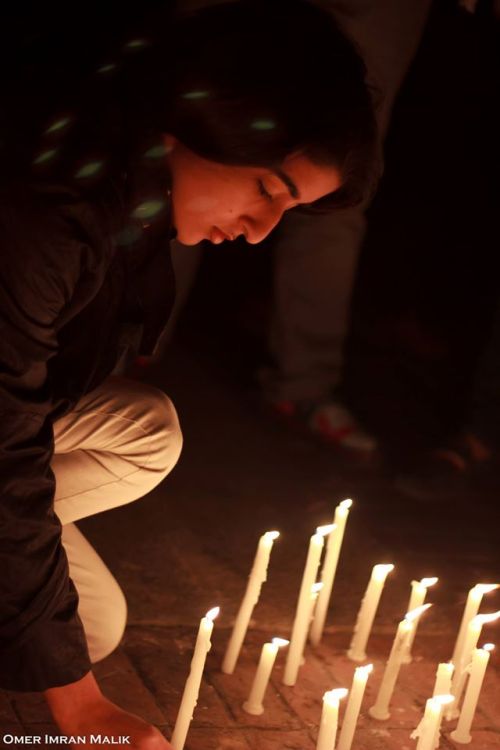 stay-human:141 candles for 141 lives.Vigil in Lahore for the human life lost in Peshawar today. (x)