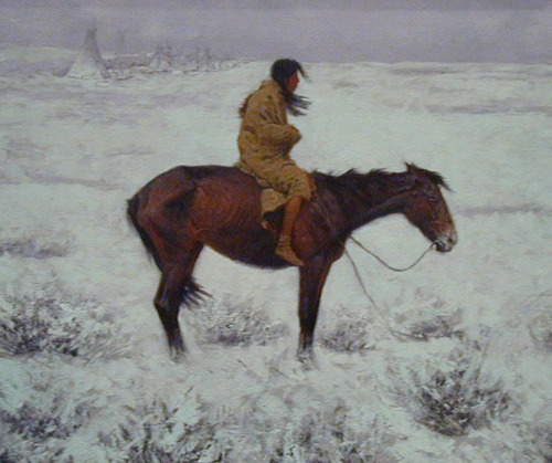 masterpieceart: Frederick Remington’s western classic “Night”. Frederick Remington was a 19th century illustrator, painter and sculptor who specialized in themes of the American west.