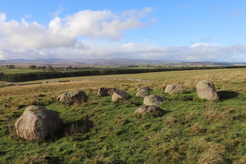 ‘Iron Hills’ Southern Stone Circle, near Shap, Lake District, 4.11.17.A partially distur