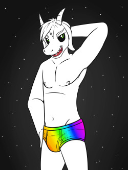 Evil Asriel in rainbow undies, cause that’s what the stream wanted.