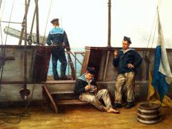 19thcenturyboyfriend:  Marins au repos, Etienne-Prosper