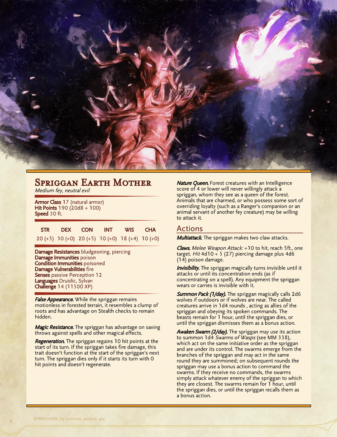 dnd-5e-homebrew:Skyrim Spriggan by certain_random_guy